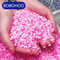 BOBOHOO Neon Series Round and Flat Hot Fix Rhinestones Wholesale Iron-on Glue Beads for Bikini Bra Clothing Garment Decoration