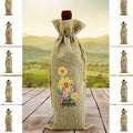 DIY Diamond Painting Flower Red Wine Bottle Decor Bag Cover Christmas Gift Creative Personality Linen Environment Friendly