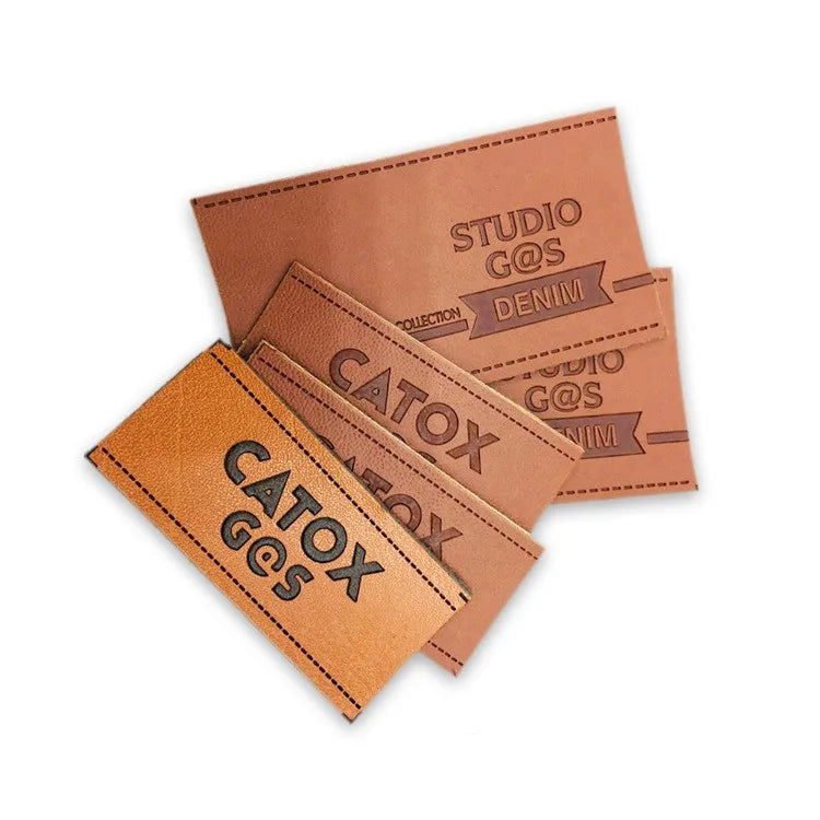 Eco-friendly Custom Printing Debossed Brand Logo Tag Luxury Denim Pu Leather Patches With Size