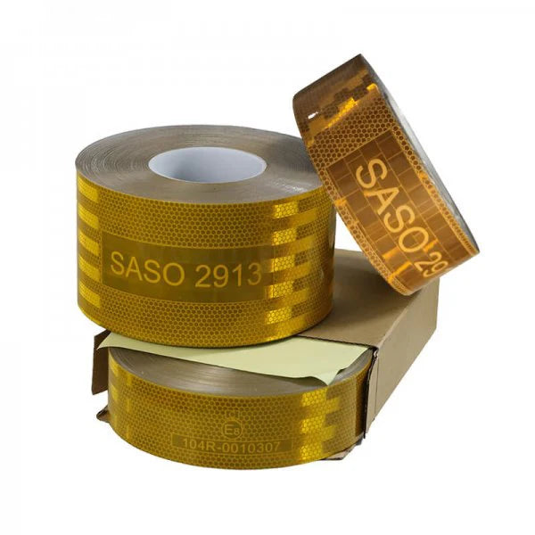 High Visibility Waterproof PET Eco-friendly Conspicuity Saso 2913 Aluminized Metalized Reflective Sticker Tape Truck Warning