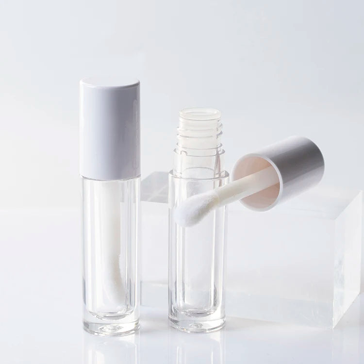 Transparent Plastic Lip Gloss Tube Packaging Capacity Round Cylindrical Design OEM Brand