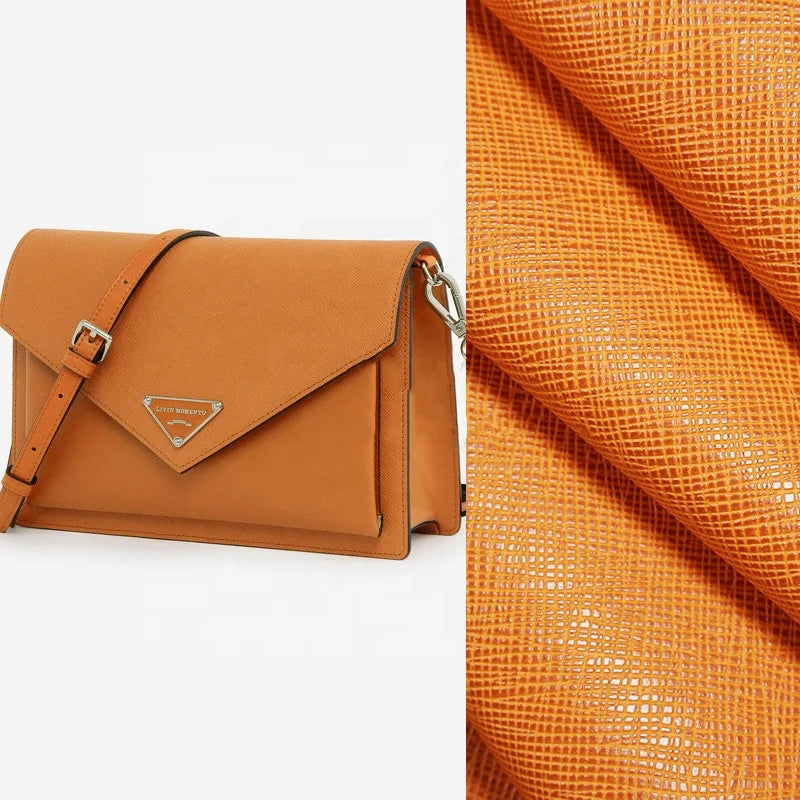 BY8037 PVC Embossed Leather 0.6mm Crosshatch Pattern Synthetic Leather for Bags Watch Straps-Versatile Decorative Craft Sofa