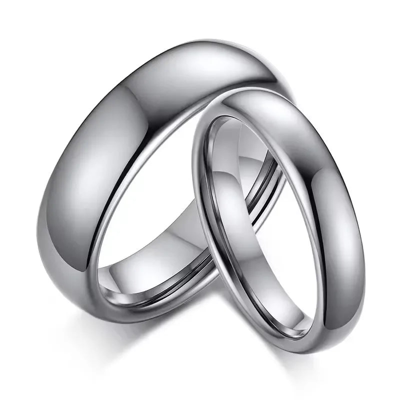 POYA Domed Tungsten Carbide Rings 4mm 6mm High Polish Simple Style Silver Gold Plated Men's & Women's Band for Weddings Gifts