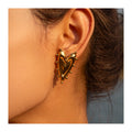 ERESI Lovely Designer Stainless Steel 18K Gold Plated Jewelry Earrings Popular Waterproof Layers Heart Shape Stud Earrings