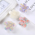 MIO Korean New Design 7Cm Claw Clips Wholesale Flower Shape Marble Acetate Hair Clamps for Women Girls