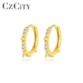 LUOTEEMI Woman Trendy Hot Sale Earing Geometric Elegant Gold Clip Lady Silver 925 Statement Huggie Earrings