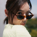 Fashion New Design Luxury Cat Eye Sun Glasses Leopard Print Plastic PC Eyeglasses Frames Trendy Colorful Lens Women Sunglasses