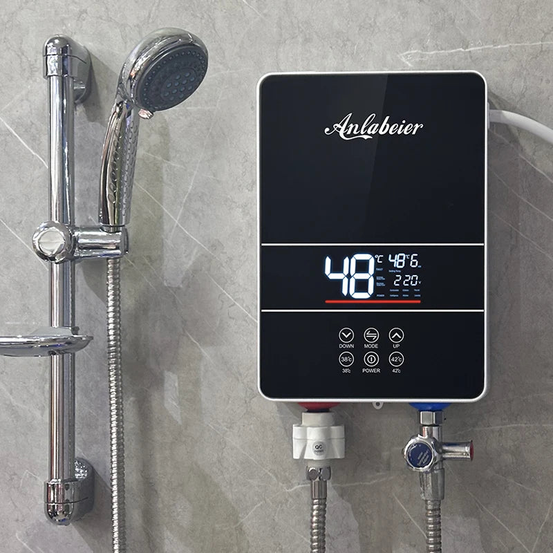 Wall Mounted 220v LED Screen Low Price Instant Tankless 6000w Instantaneous Heater Electric Water Heater