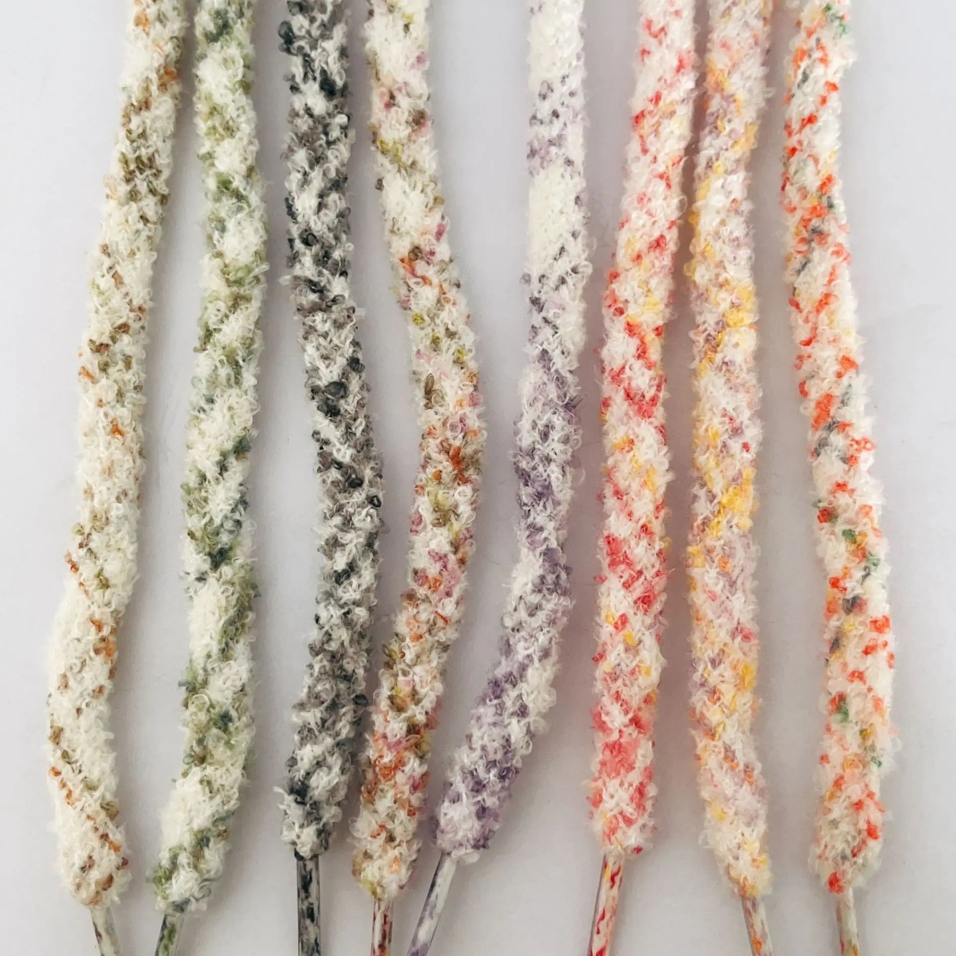 Mixed Color for AJ Flat Shoelaces Cute Wind Plush Elastic Polyester Laces for Casual Shoes New Arrival