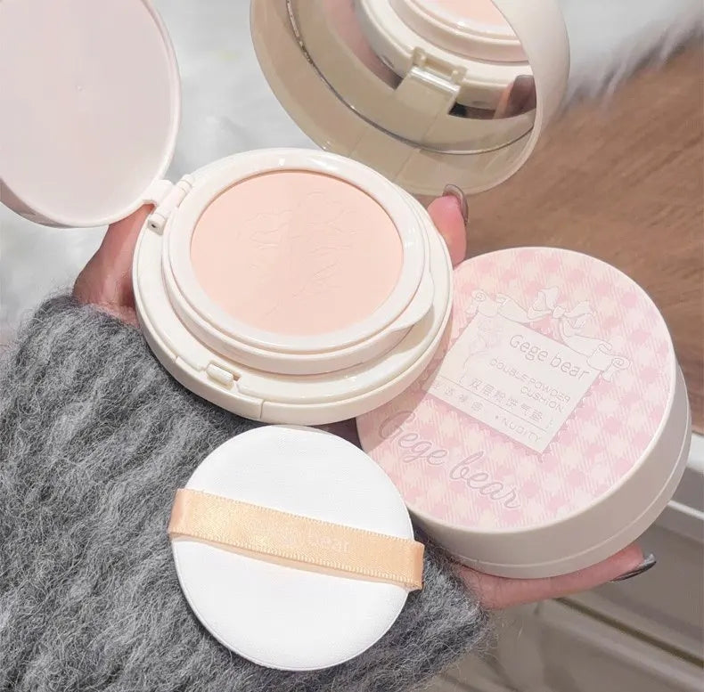 2in1 Mineral Full Coverage Waterproof Matte Lasting Oil Control Moisturizing Foundation Liquid Air Cushion Finishing Powder