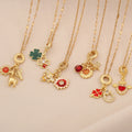 Wholesale Stainless Steel Chain Clavicle Necklace Enamel Honey Cactus Dragonfly Insect Pendant Heart Wing Flower Charm Necklace
