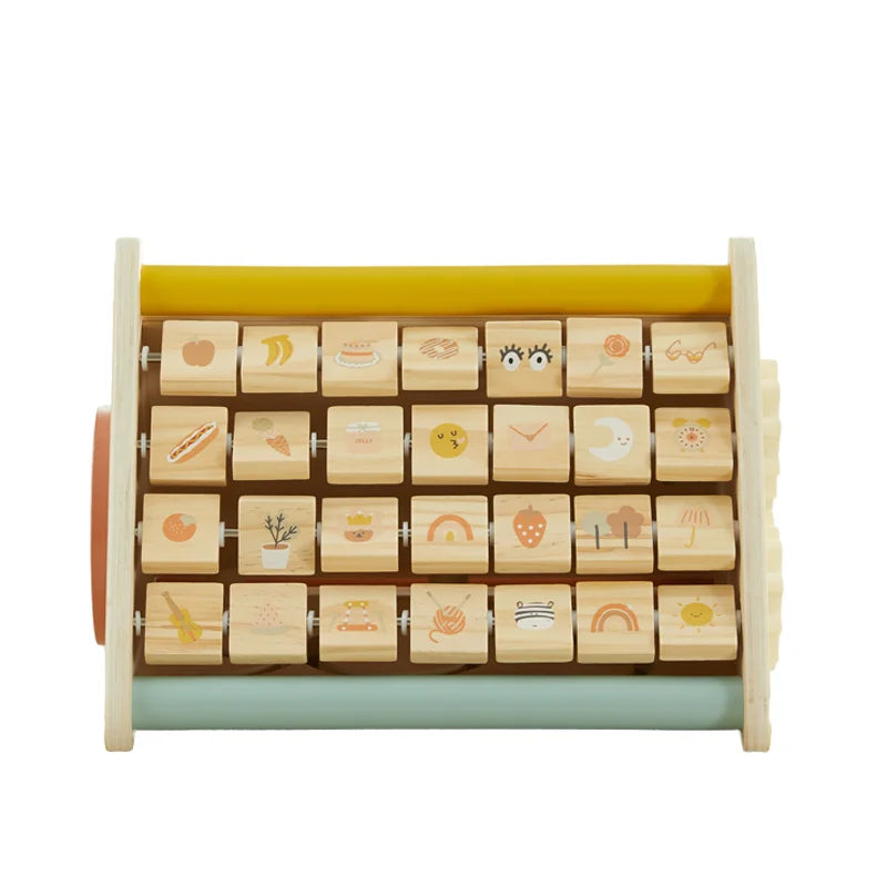 Busy Fantasy Sci-Fi Themed Montessori Learning Toddler Toy New Cotton Wooden Baby Activity Triangle with Educational Features