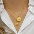 Vintage Stainless Steels Pendant Necklace 18K Gold Plated Sun Charm Jewelry Design Fashion  for Daily Wear Gifts