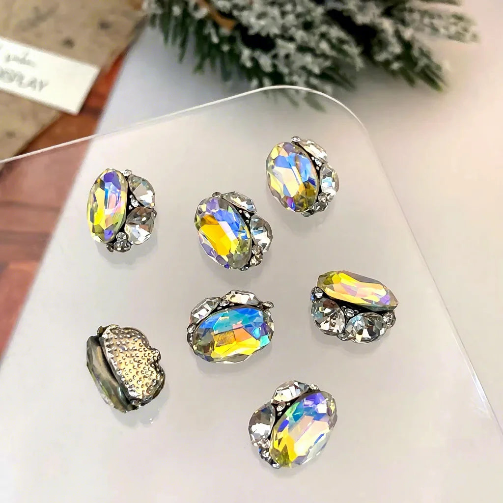 Internet Famous High Quality Transparent White Powder Big Red Pile Diamond Ball Accessories Wearable Nail Art Rhinestones Nail