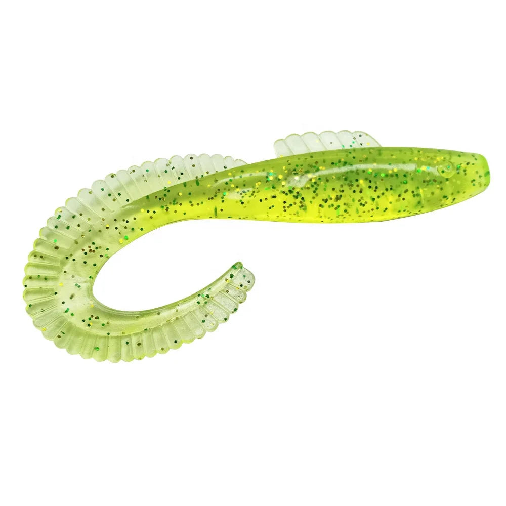 Newbility 85mm Silicone Proven Worm Leurre Coiling Tail Worm Lure Fishing Soft Plastic Lures