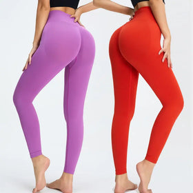 Hot Selling Women Seamless Solid Color Butt Lift Fitness Wear Compression Tight Slim High Waist Running Leggings Yoga Pant