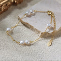 RINNTIN GPB27 Fashion Jewelry Bracelets Adjustable Link Chain Gold Plated 925 Silver Charms Mother of Pearl Bracelet