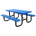 Outdoor Commercial Grade 4ft 6ft 8ft Metal Picnic Table Outside Patio Furniture Durable Expanded Steel Picnic Table With Bench