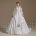 Mily Bridal QD06102 Long Sleeve for Wedding Dresses for Women A-line with Bows Elegant White Wedding Dress Bridal Gowns