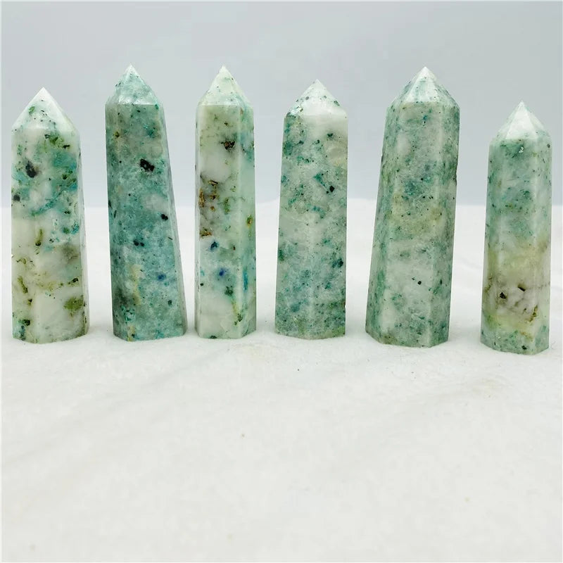 Natural Crystal Stone Point Fynchenite Tower Crystal Point Wand Healing