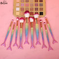 New Professional Custom logo Eyeshadow Makeup Face Brush Set 6pcs 7pcs 10pcs 11pcs Glitter Mermaid Makeup Brush Set