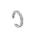 1 Piece S925 Sterling Silver Fashion Simple Temperament Personality C Shape Diamond Cuff Earrings for Women