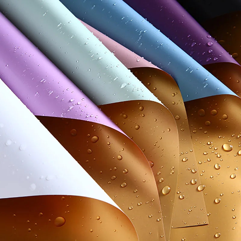 INUNION Factory Supply Solid Colors Plastic Waterproof Double Side Waterproof Flower Gifts Wrapping Paper