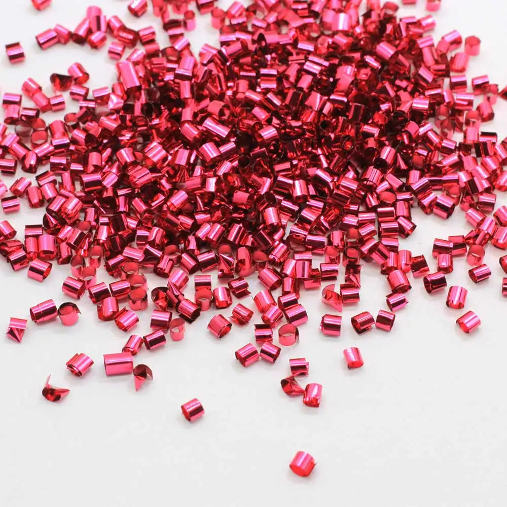 500g Metallic Crispy Bingsu Beads for Crunchy Slime Fillers Colorful 3D Iridescent Tube Straw Beads for Slime Jewelry Making DIY