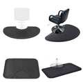 Pu Salon Mat 3'x5' Barber Shop Chair  Anti-Fatigue for Floor  - Black Semi Circle Salon Mats for Hair Stylist