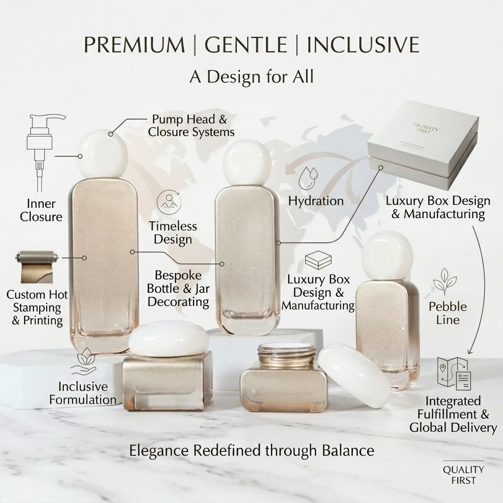 Luxury Champagne Gold Makeup Remover Lotion Bottle Skincare Package with  2oz Glass Cream Jar 320 ml  Glass Toner Water Bottle
