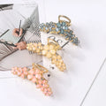 Luxury Hair Accessories Glitter Crystal Daisy Flower Hair Claw Hollow Shark Metal Clip Grips