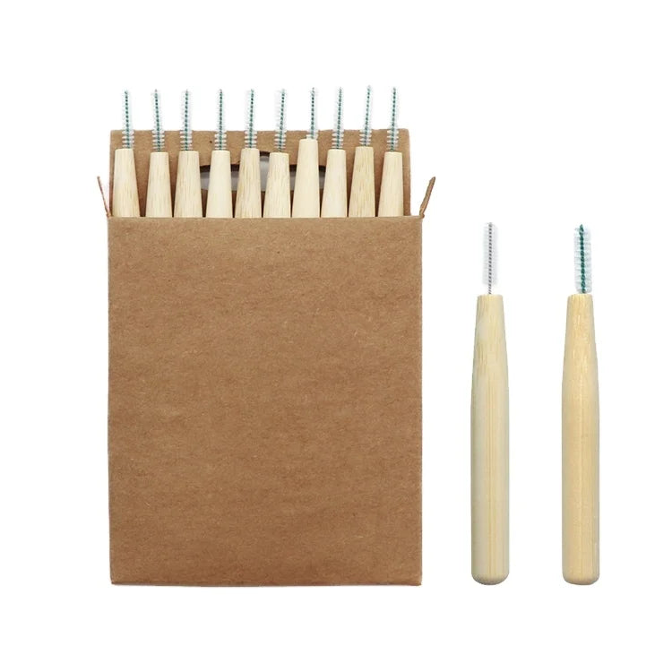 Biodegradable Bamboo Handle Toothbrush Bamboo Interdental Tooth Brush