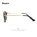 Boyarn New Vintage Retro Lentes De Sol Steampunk Round Metal Clip on Trendy Women Men Shades Sun Glasses Sunglasses Eyewear