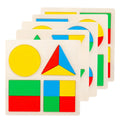 New Montessori Toy Wooden Geometric Shape Jigsaw Puzzle Early Education Hand Grasping Board Toys for Children
