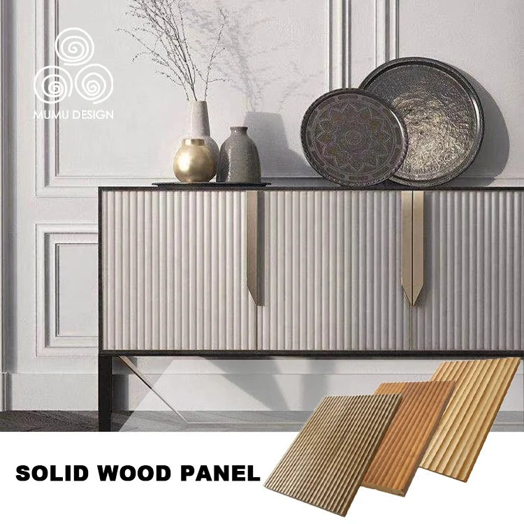 MUMU Wood Grain 3D Texture Decorated Wooden Wallboard Solid Wood Pine Wall Panels with Durable