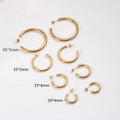 SP 20/25/35/45mm Fashionable Gold Plated Stud CC Jewelry Earrings Stainless Steel for Women