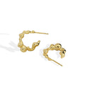 WMEF436 Minimalist Ball Bead Small Hoop Earrings for Women Girls S925 Sterling Silver Irregular Beaded Hoop Earrings