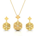 Fashion Jewelry Crystal Necklace & Earrings Clematis Matching Set Stainless Steel Waterproof No Last 14K Gold Plated Set Jewelry