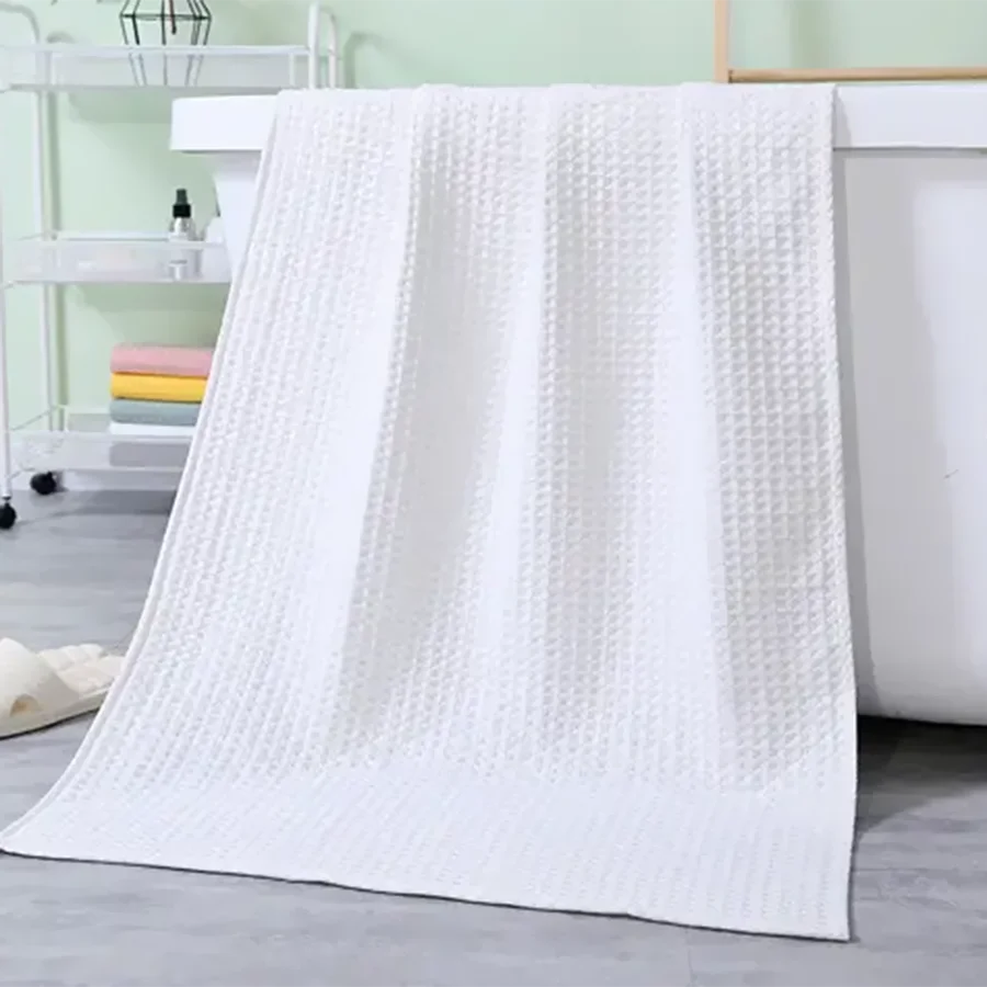 Topjlh  Custom White Fabric Sublimation Blanks Waffle Printed Kitchen Tea Towel Microfiber Cotton Dish With Waffle Pattern