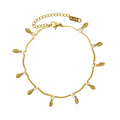 Vintage Fashion Trendy Chic 316l Stainless Steel Leaf Charm Pendant Charms Anklet Foot Ankle Bracelet for Women Supplier
