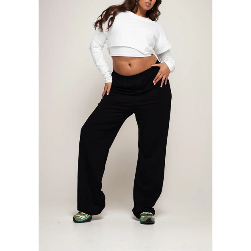 2025 Womens Clothing New Fashion Fleece Pants Women Wide Leg Pants Custom Trousers Female Sweatpants
