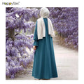 Women Smooth Abaya Islamic Clothing Solid Color Outdoor Dress for Muslim Ladies New Fashion 2022 With Convenient Pockets