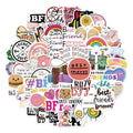 50Pcs Fresh Friendship Love Graffiti Sticker for Girl Student Promotion Gifts Skateboard Bottles Laptop Decals Stickers