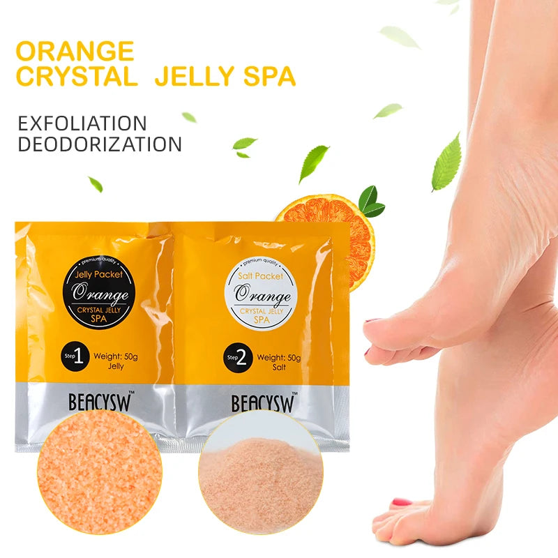 OEM ODM  Jelly Spa Pedicur 41 Soak Packets Pedicure Foot Spa 4 in 1 Pedicure Kit Foot Scrub