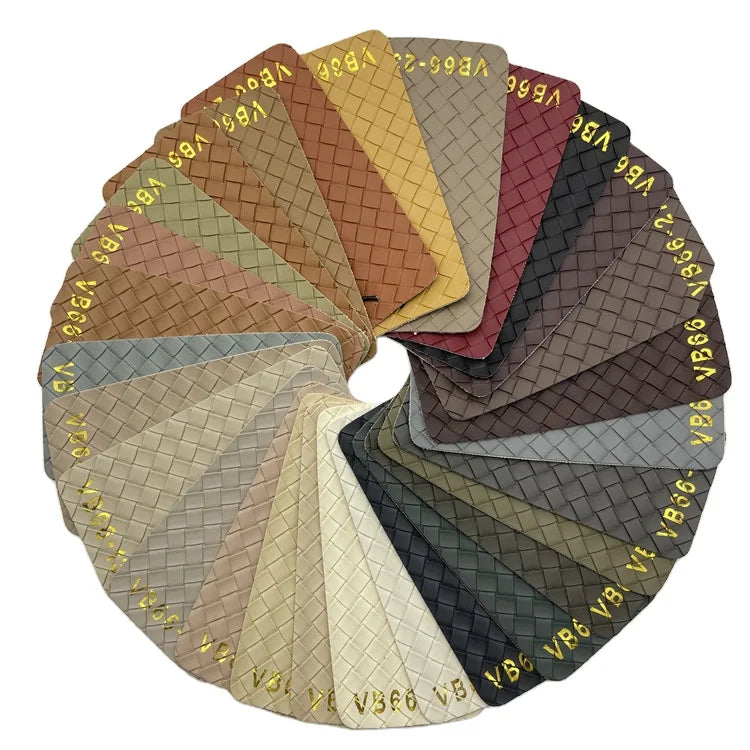 Braided Printed Stretch PVC Leather for Shoes Bags Sofa Car Seat Football Home Textile Use