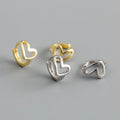2022 NEW 925 Sterling Silver Plain Cute Small Heart Shape Hoop Huggie Earrings Jewelry for Women