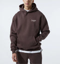 Streetwear Comfy Polyester Cotton Puff Print Pullover Plain Brown Winter Men's Sweatshirt Hoodies Unisex Fleece Inside