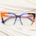 81058 Rainbow Vintage Cat Eye Half Frame Big Size Glasses Frames Women Fashion Computer Eyeglasses Prescription Glasses
