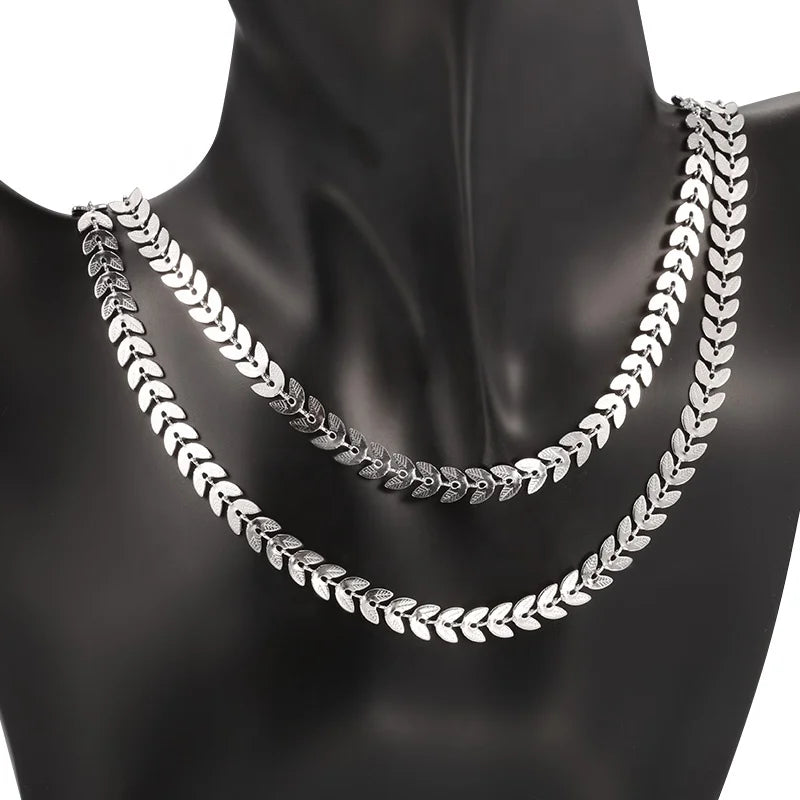 Hot Sales Stainless Steel Clavicle & Slender Chain Leaf Link Chains for Men and Women DIY Jewelry Making & Findings