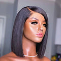 10A No Tangle No Shedding Straight Short Bob Wig Virgin Cuticle Aligned Human Hair Lace Front Wigs